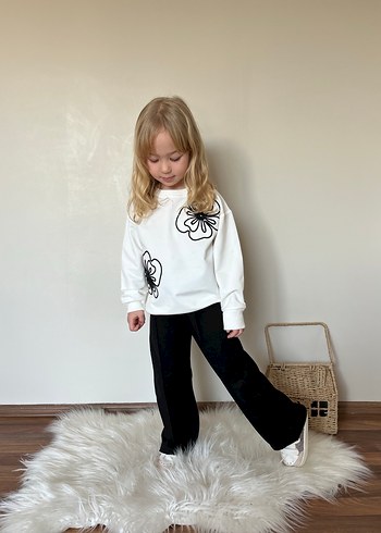 Kız Çocuk Siyah Salaş Eşofman takım - Görsel 2