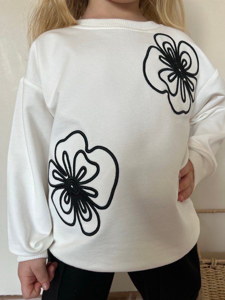 Kız Çocuk Siyah Salaş Eşofman takım - Görsel 4