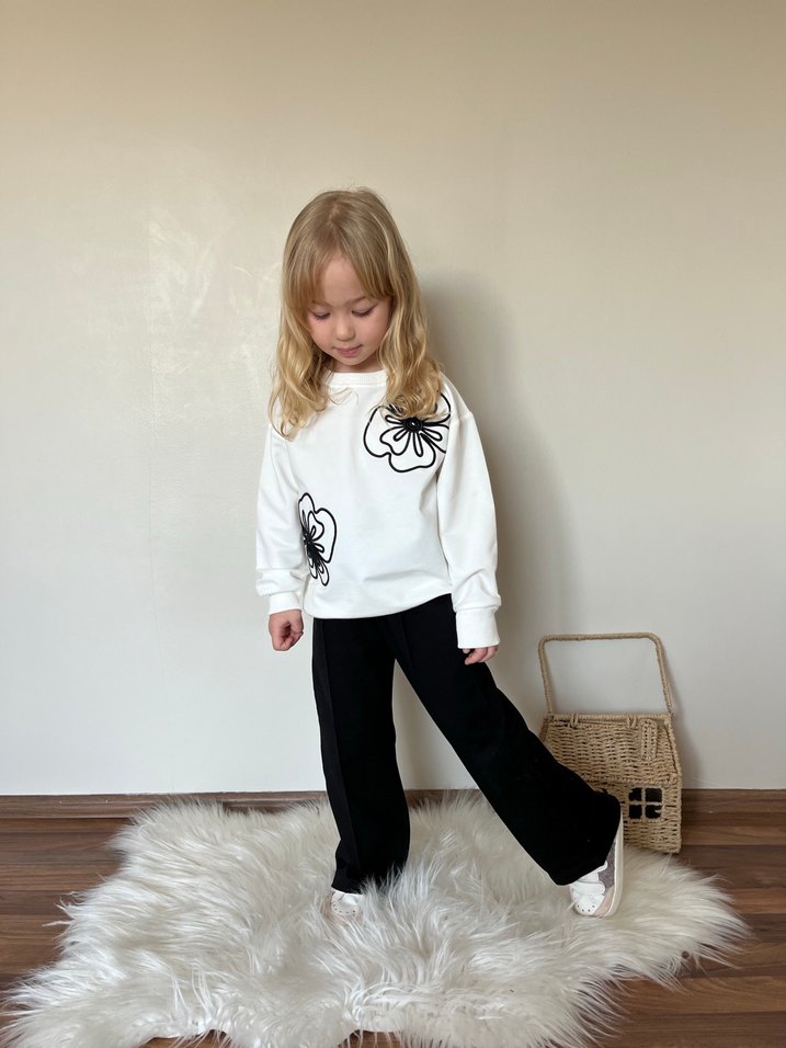 Kız Çocuk Siyah Salaş Eşofman takım - Görsel 2