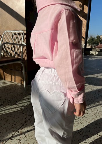 Kız Çocuk kalpli cepli Pantolon - Görsel 2