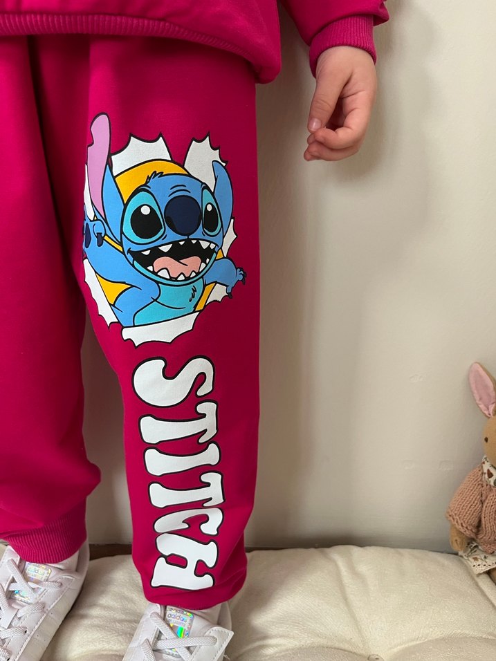 Kız Çocuk Renkli Baskılı Rahat Takım - Görsel 3