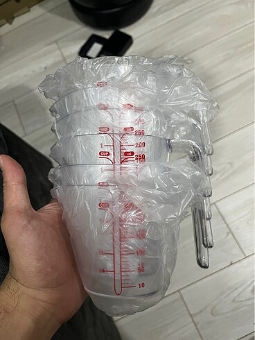 Beden beyaz Renk 250 ml ölçü kabı 6 lı set