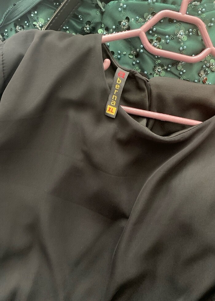 Siyah şifon elbise - Görsel 5