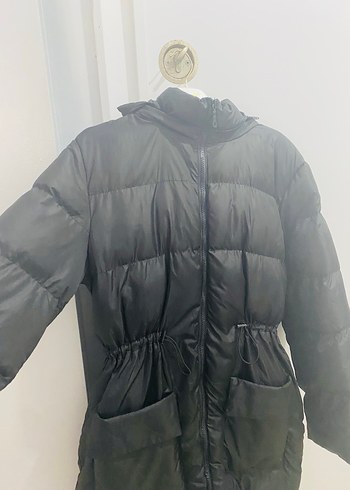 Siyah Fermuarlı Kadın Midi Mont - Görsel 2