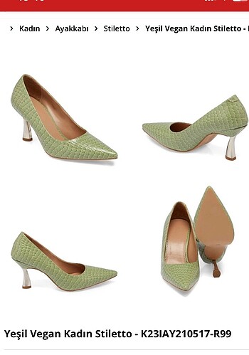 TERGAN vegan yeşil stiletto - Görsel 8