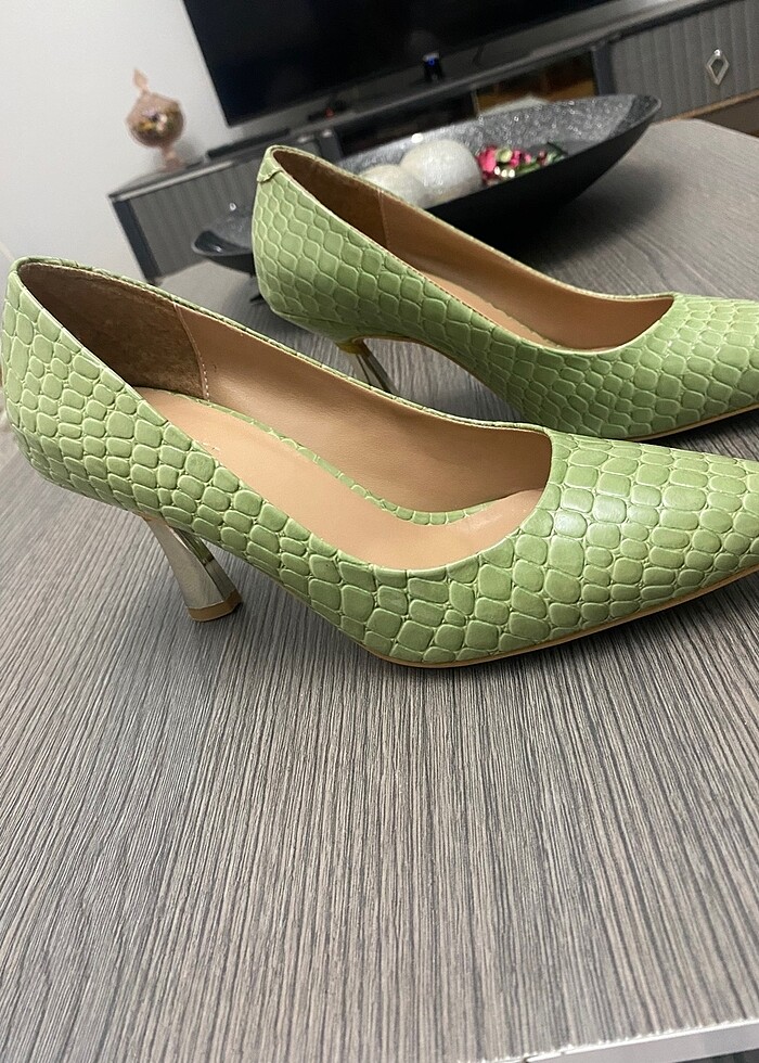 TERGAN vegan yeşil stiletto - Görsel 2