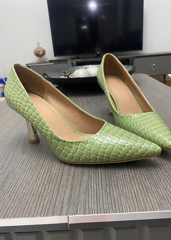 TERGAN vegan yeşil stiletto - Görsel 5