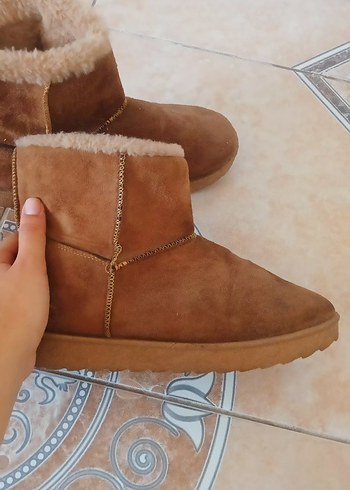 LC Waikiki Kahverengi Süet Tüylü Kadın Dolgu Bot