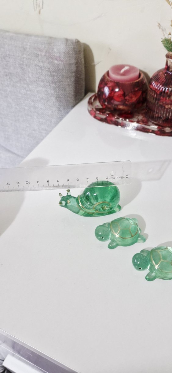 Epoksi Salyangoz ve Kaplumbağa Figürleri Biblo Seti - Görsel 4