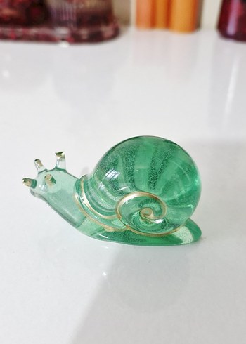 Parlak Yeşil Salyangoz Figürin - Görsel 3