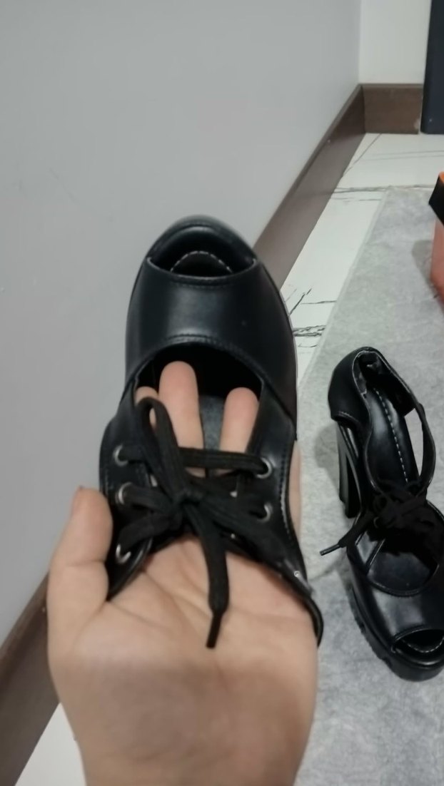 Siyah Gotik Platform Topuklu Ayakkabı - Görsel 2