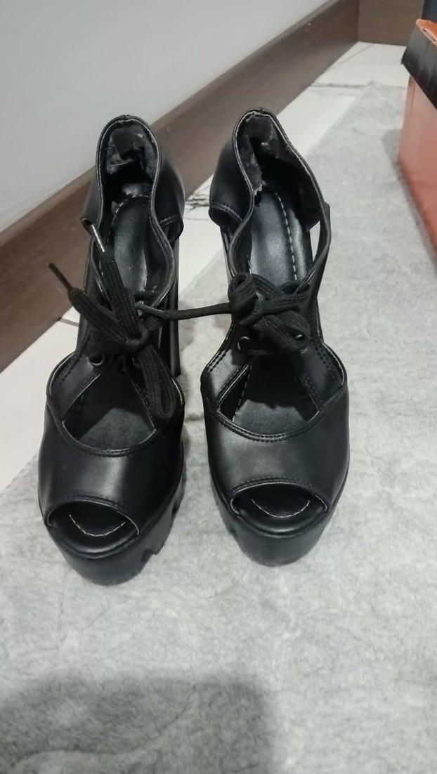 Siyah Gotik Platform Topuklu Ayakkabı - Görsel 3