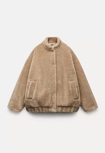 Zara Suni Yünlü Bomber Ceket