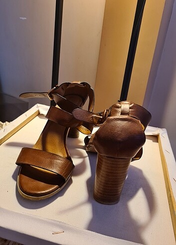 38 Beden kahverengi Renk H&M Deri Abiye Ayakkabı