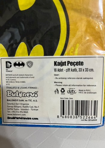 Batman Peçete - Görsel 3