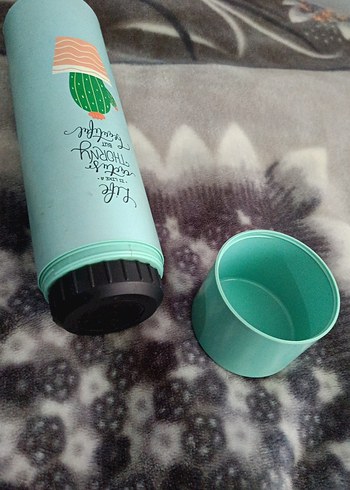 Turkuaz Kaktüs Desenli termos - Görsel 7