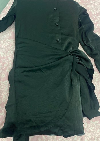 Zara Düğmeli Siyah  elbise - Görsel 13