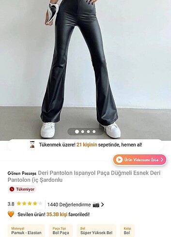 m Beden Deri pantolon