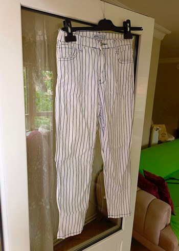 Çizgili Denim Pantolon
