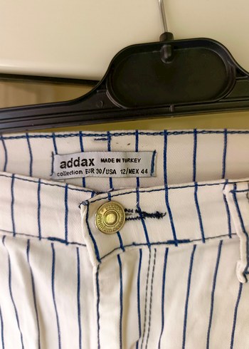36 Beden Çizgili Denim Pantolon