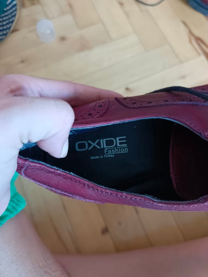 Bordo Vintage  Kadın Oxford Ayakkabı - Görsel 4