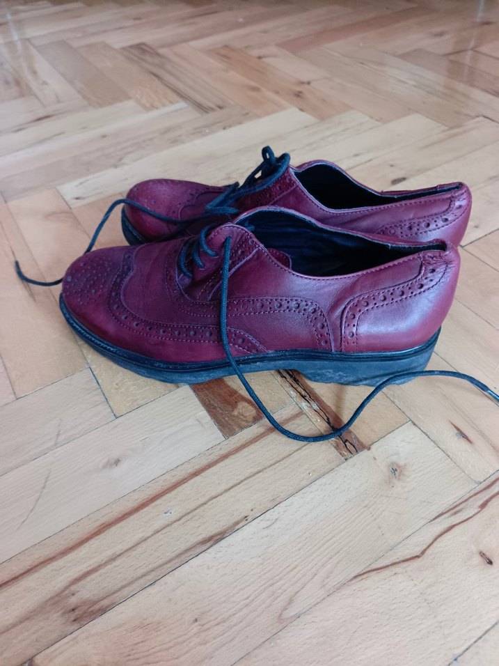 Bordo Vintage  Kadın Oxford Ayakkabı - Görsel 2
