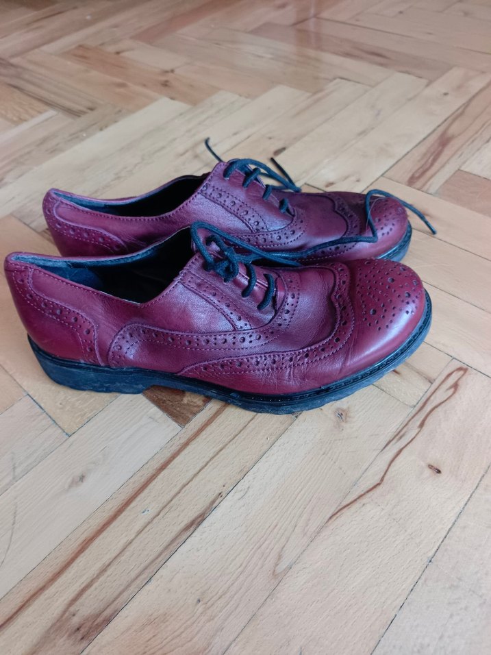 Bordo Vintage  Kadın Oxford Ayakkabı - Görsel 3