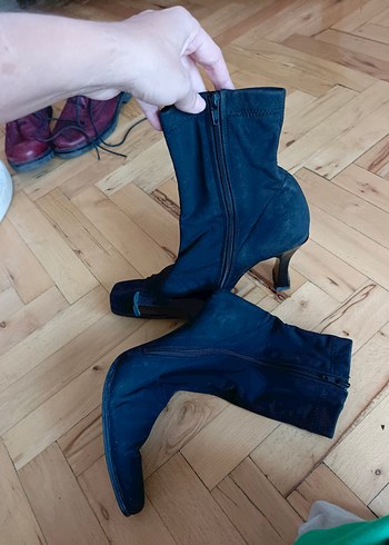 İtalyan Marka Çorap Süet Topuklu Kadın Bot - Görsel 5