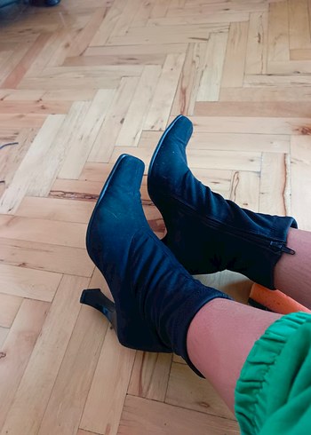 İtalyan Marka Çorap Süet Topuklu Kadın Bot - Görsel 4