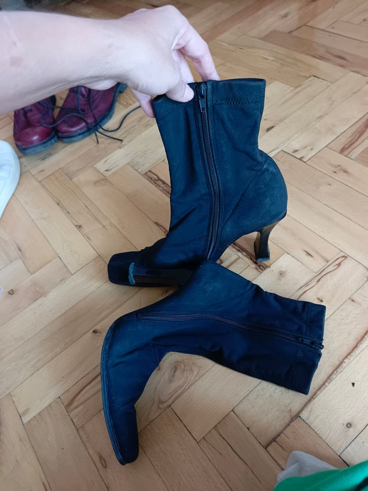 İtalyan Marka Çorap Süet Topuklu Kadın Bot - Görsel 5