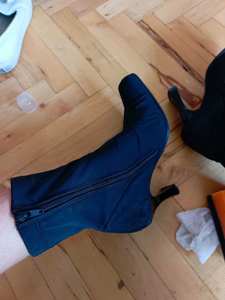 İtalyan Marka Çorap Süet Topuklu Kadın Bot - Görsel 3