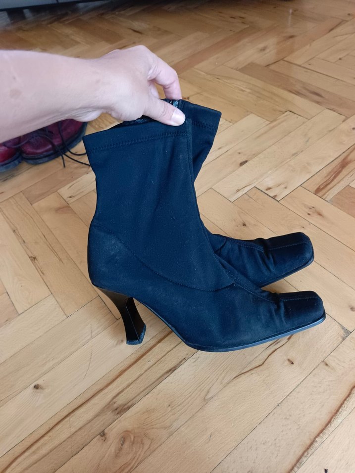 İtalyan Marka Çorap Süet Topuklu Kadın Bot - Görsel 2