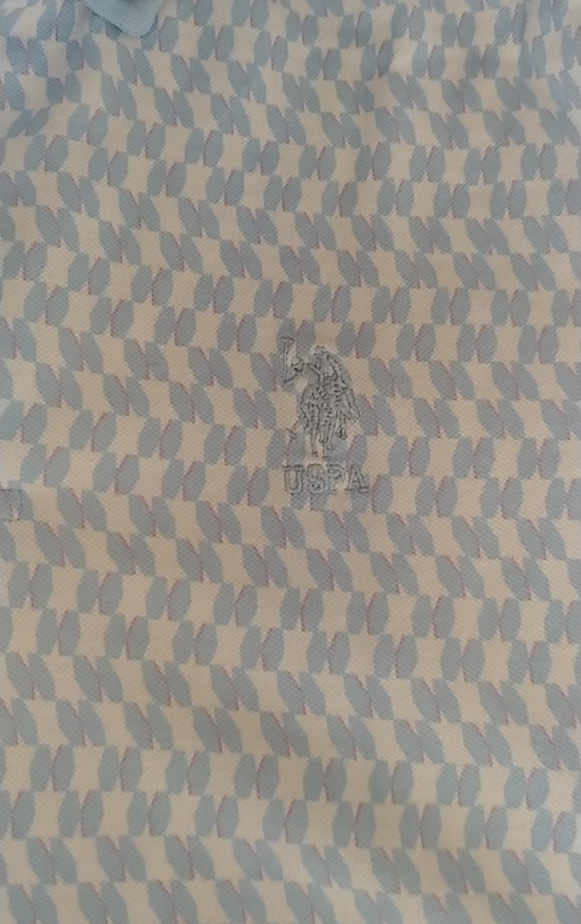 Açık mavi Desenli Kısa Kollu Polo Tişört - Görsel 5