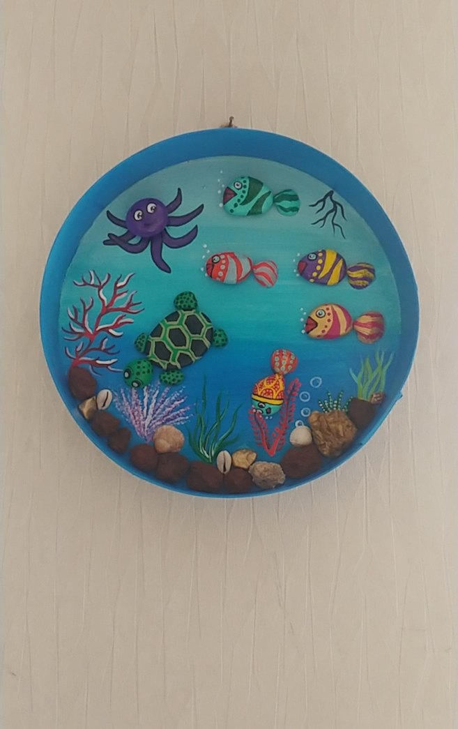 El yapımı renkli Deniz Canlıları Duvar Süsü - Görsel 2