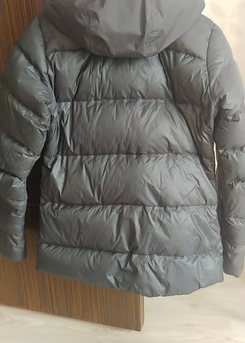 Siyah kaz tüyü Kadın Günlük Midi Kışlık Mont - Görsel 3