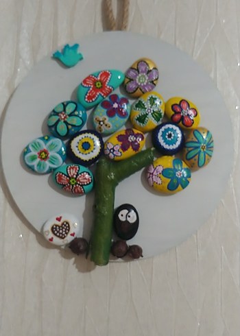 El Yapımı Renkli Taşlardan El Yapımı Dekoratif Ağaç - Görsel 2