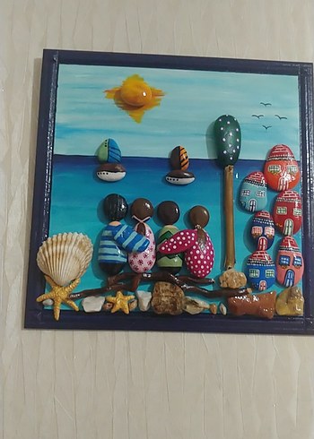 El Yapımı Doğal Taş ve Deniz Kabuklu Bohem Duvar Dekoru - Görsel 2