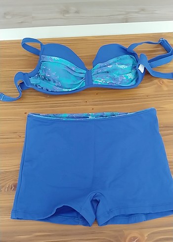Mavi Mini Bikini Takımı, Kemer Detaylı