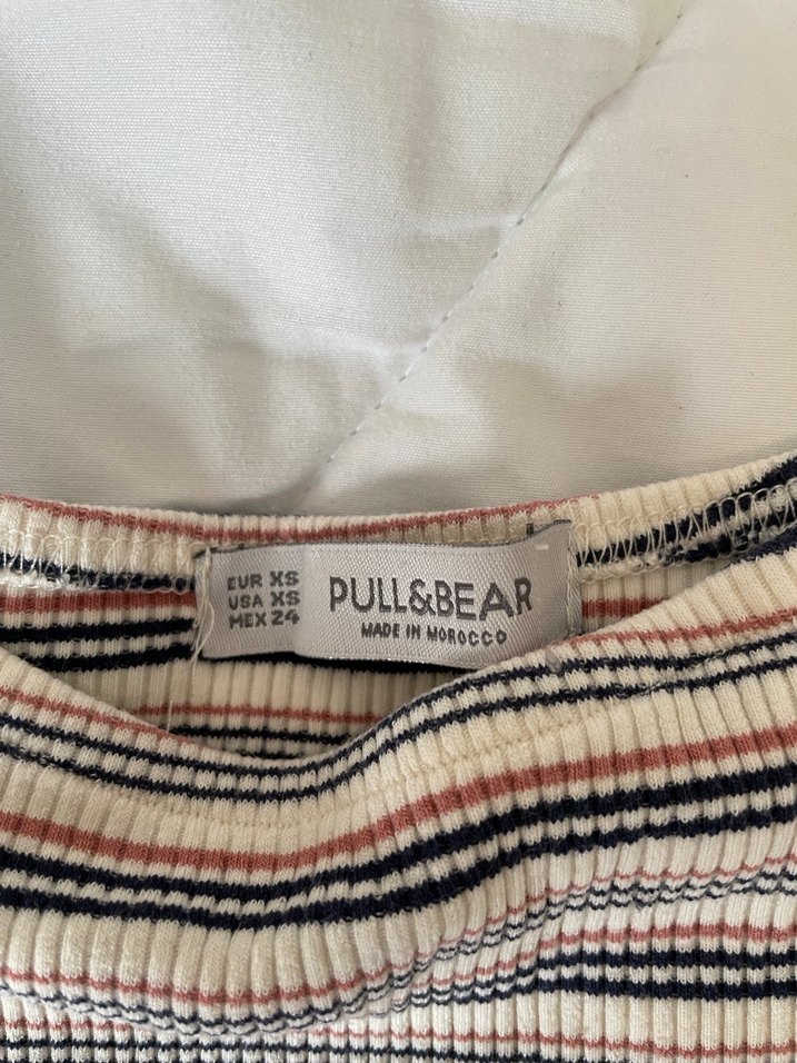 Çizgili Kısa Kollu Bluz - Görsel 2