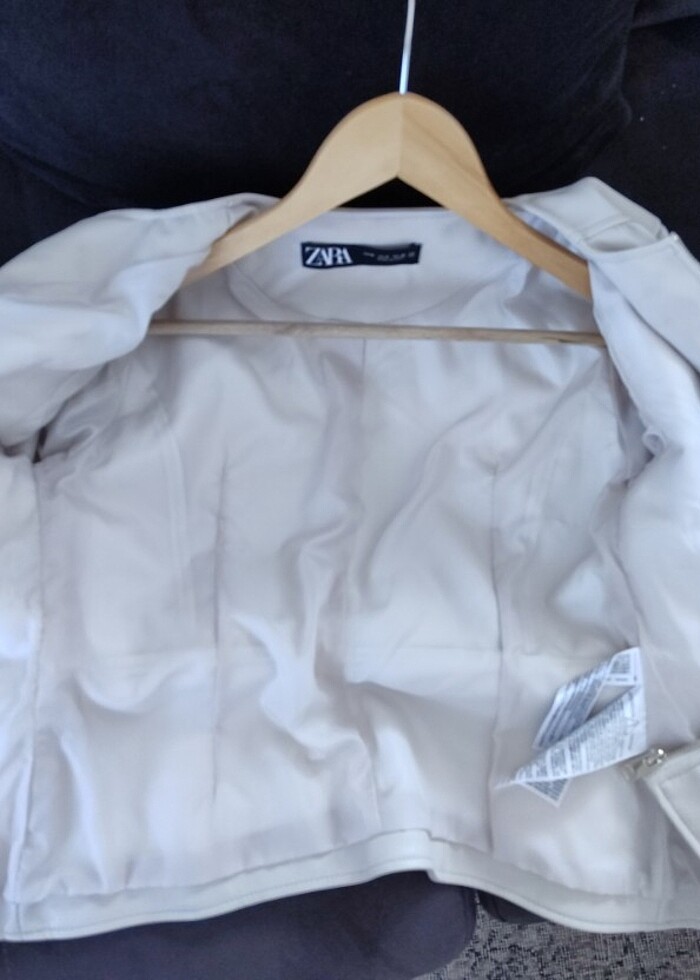 Zara deri ceket - Görsel 3