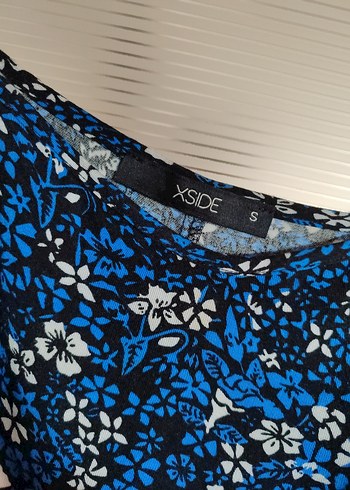 Mavi Bohem Uzun Kollu Mini Elbise - Görsel 6