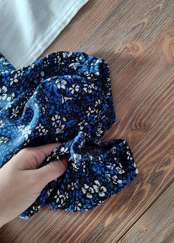 Mavi Bohem Uzun Kollu Mini Elbise - Görsel 3