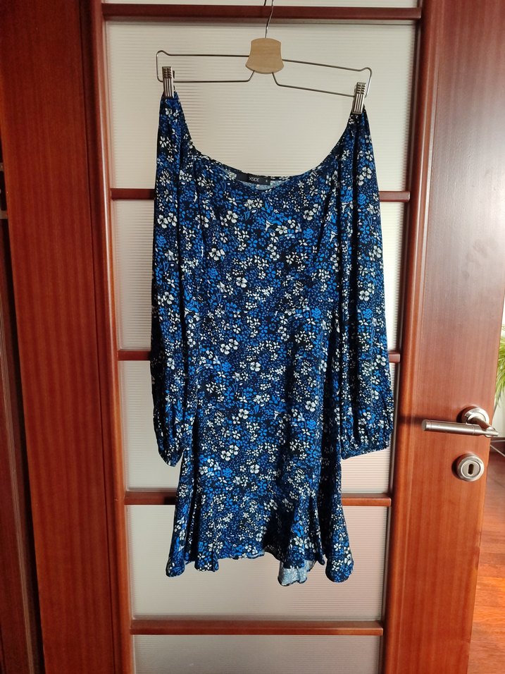 Mavi Bohem Uzun Kollu Mini Elbise - Görsel 2