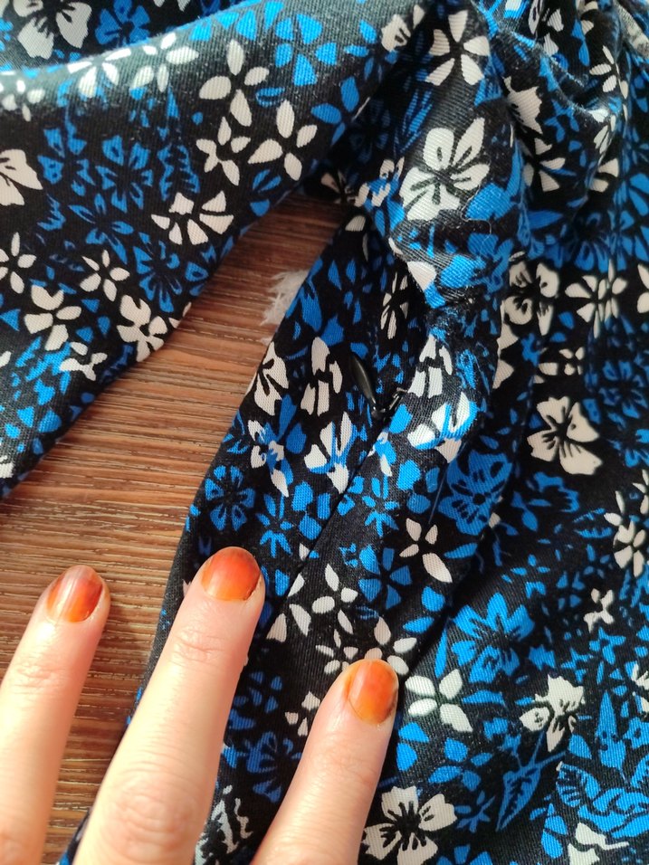 Mavi Bohem Uzun Kollu Mini Elbise - Görsel 5