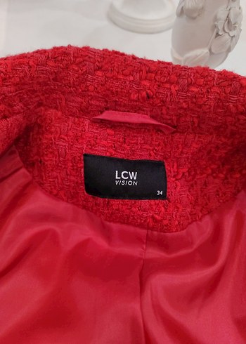 Düğmeli Kırmızı Midi Kadın Blazer Ceket - Görsel 6