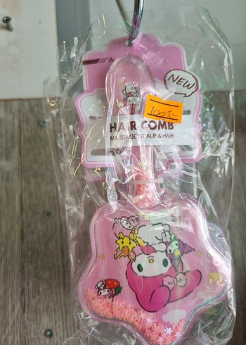 Mor Baskılı Püsküllü Çocuk Saç Tarağı - Görsel 2