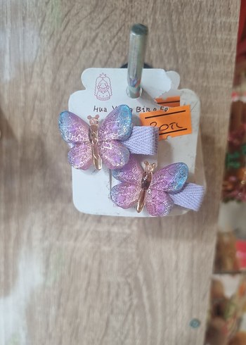 Pembe Kelebek Figürlü Çocuk Toka - Görsel 2