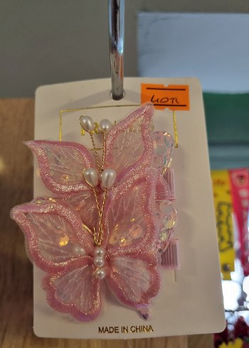 Pastel Mor Kelebek Figürlü Çocuk Toka - Görsel 2