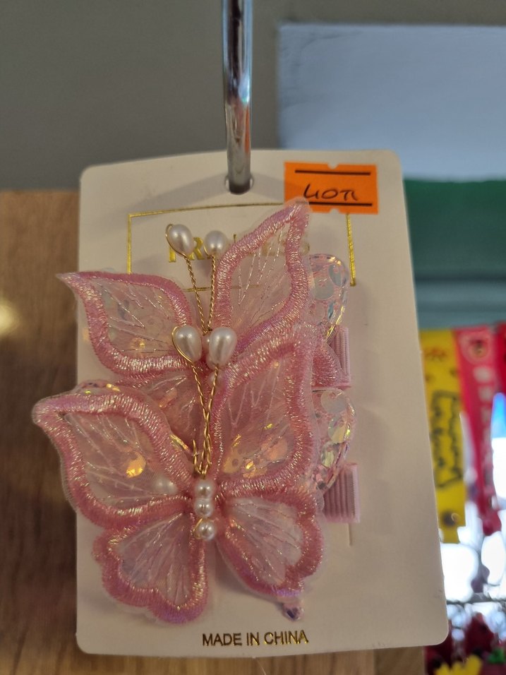 Pastel Mor Kelebek Figürlü Çocuk Toka - Görsel 2