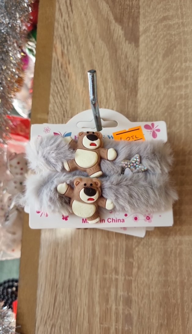 Kahverengi Kürklü Tavşan Figürlü Çocuk Toka - Görsel 3